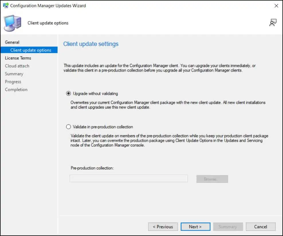 SCCM 2111 Hotfix KB12896009 | Client Update Options