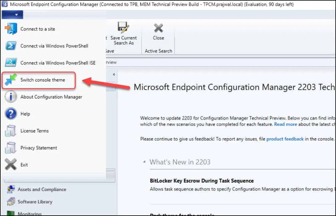 Configuration Manager Technical Preview 2203 Snap9