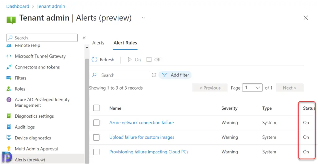 Configure Alerts for Windows 365 Cloud PCs in Intune