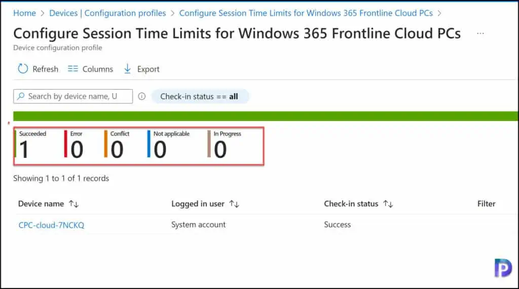 Monitor Windows 365 Frontline Cloud PC Session Time Limit Policy