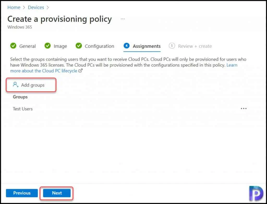 Provisioning Policy in Windows 365 Cloud PC | Policy Assignment