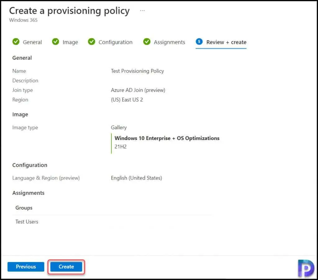 Create a Provisioning Policy in Windows 365 Cloud PC