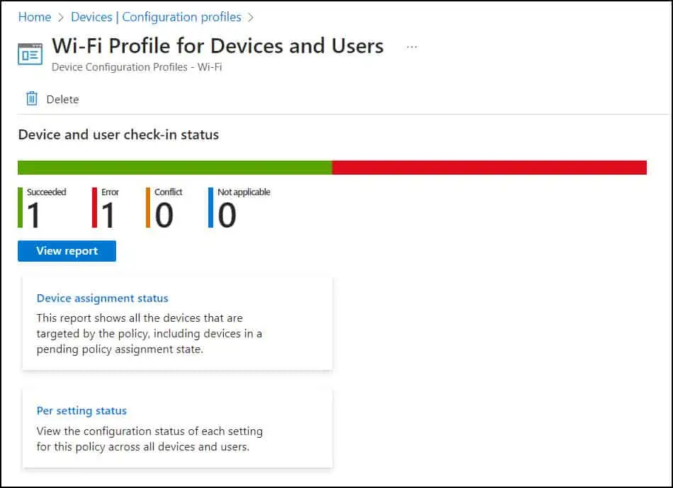 Monitor Intune Wi-Fi Profile Status