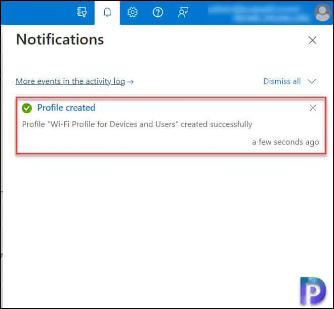 Intune Wi-Fi Profile Created Successfully