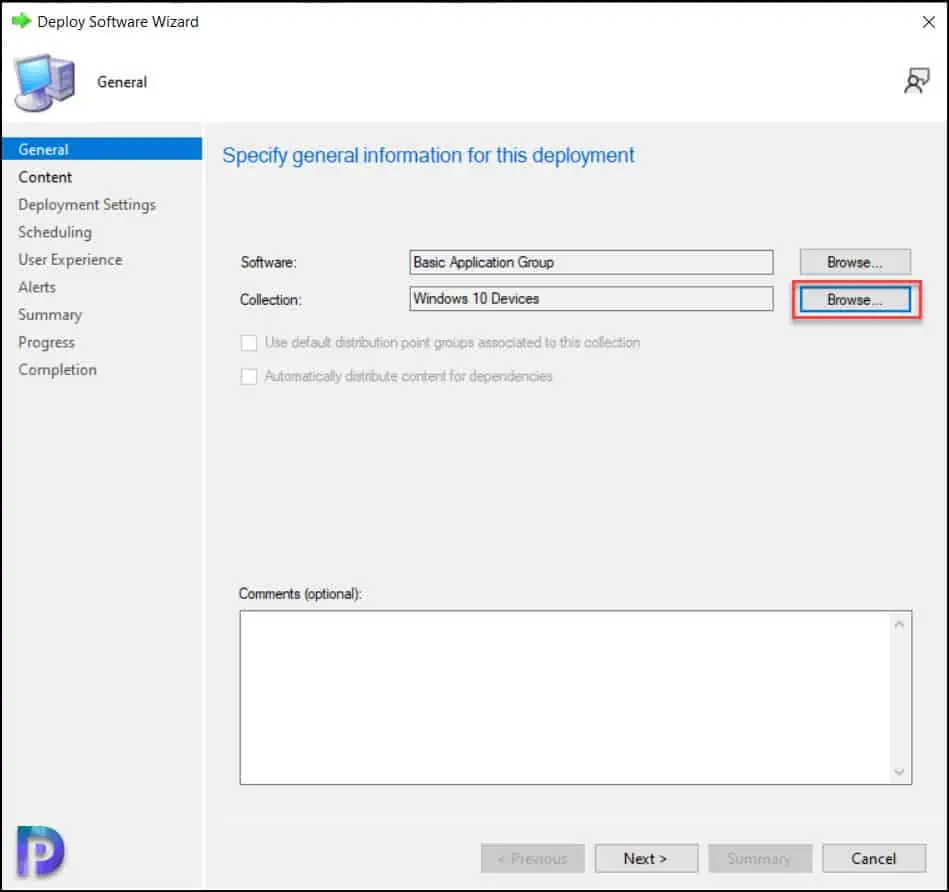 Deploy SCCM Application Groups | Select Device Collection