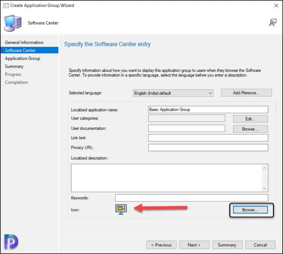 Specify Software Center Icon for Application Group