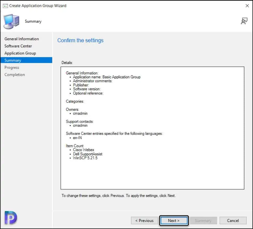 ConfigMgr Application Groups Summary