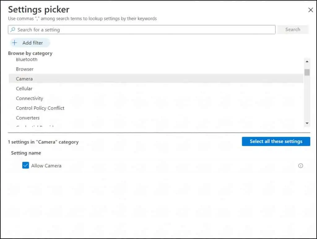 Settings Picker | Settings Catalog in Intune