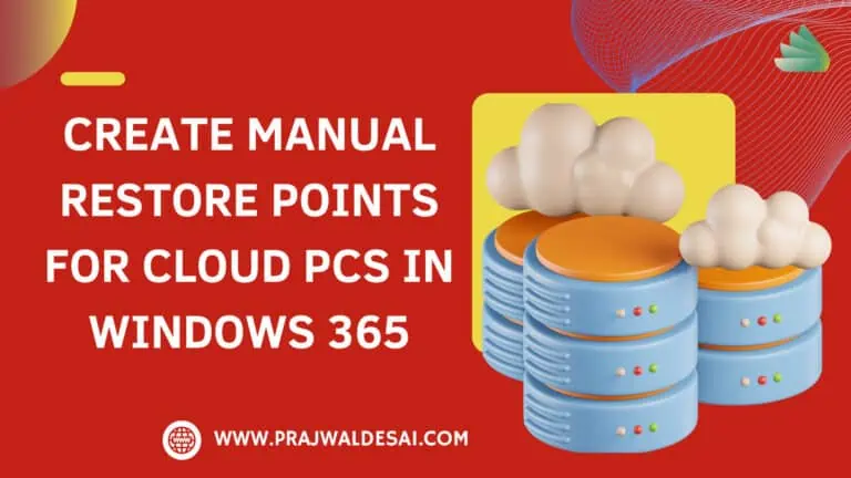 Create Manual Restore Points for Cloud PCs in Windows 365