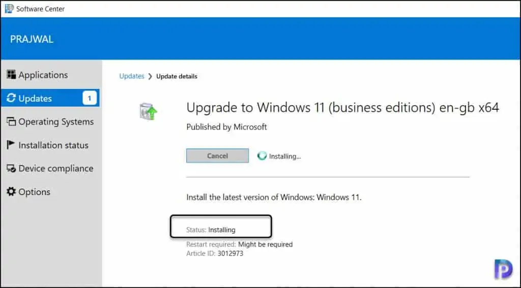 Windows 11 Upgrade using SCCM Servicing Plan