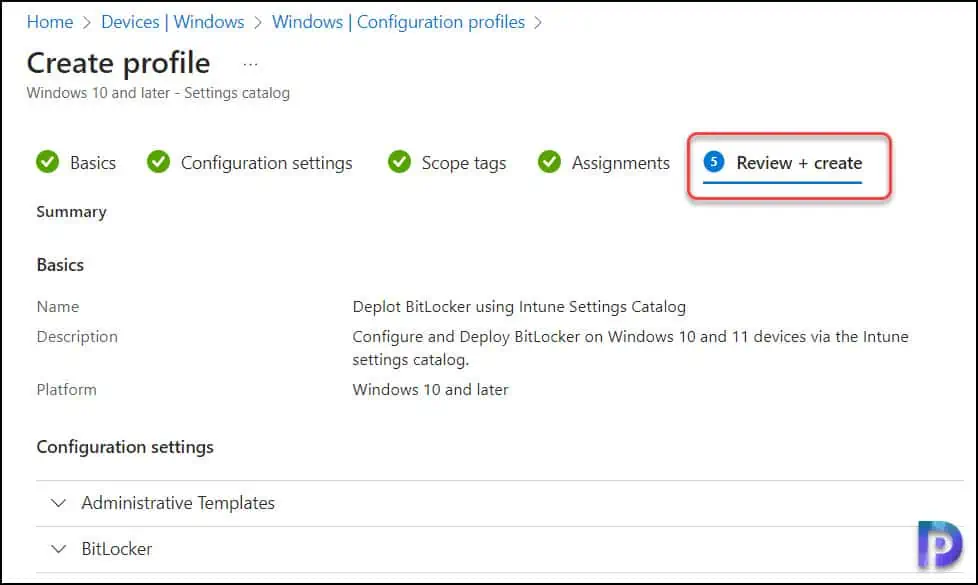 Deploy Bitlocker using Intune Settings Catalog