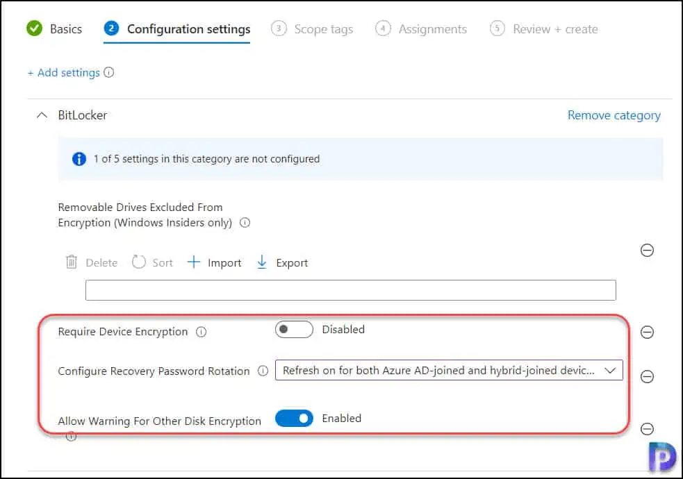 Configure Bitlocker Settings | Deploy Bitlocker using Intune Settings Catalog