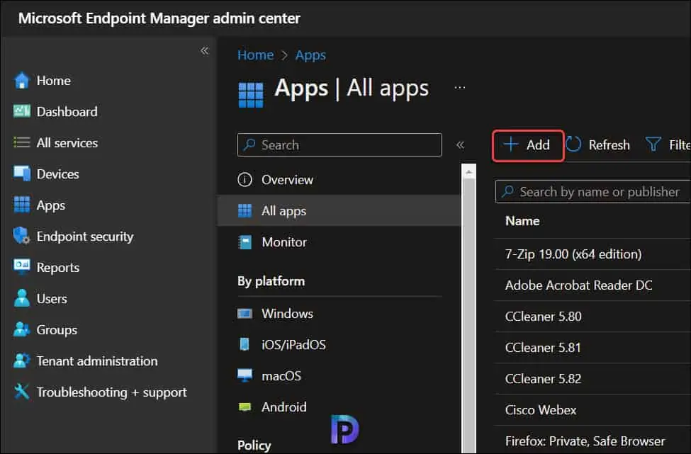 Add Microsoft Store apps to Intune