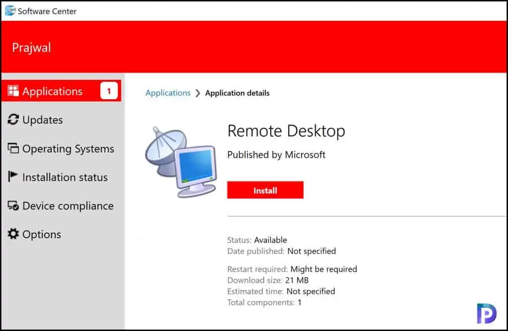 Test Remote Desktop Client Application Installation