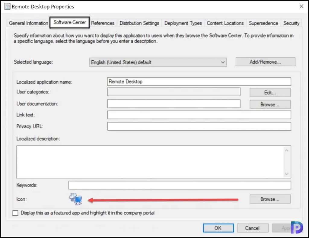 Specify Remote Desktop Client Icon