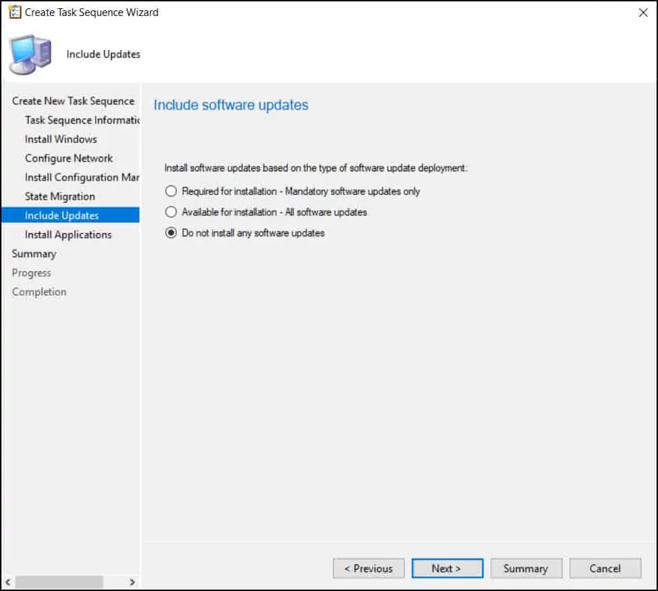 Create Task Sequence - Deploy Windows 10 21H2 using SCCM