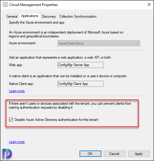 Disable Azure AD authentication