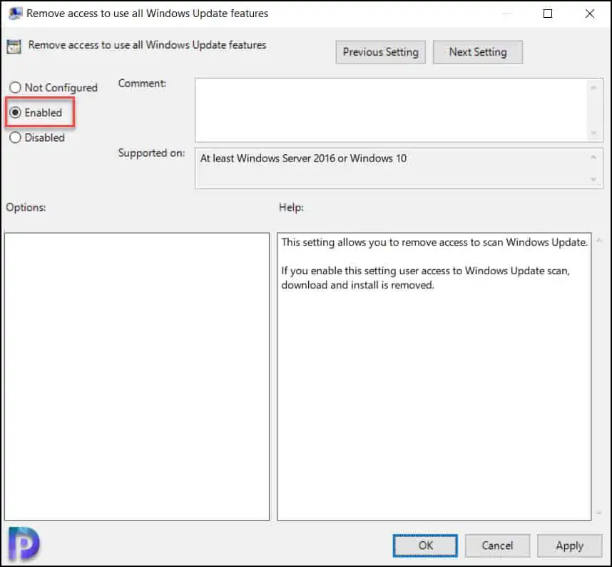 Disable Check Online for Updates using Group Policy