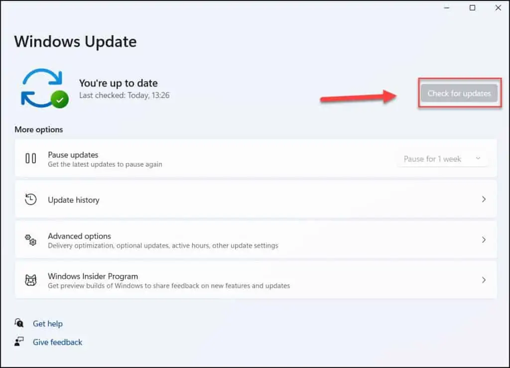 Disable Check for Updates on Windows 11