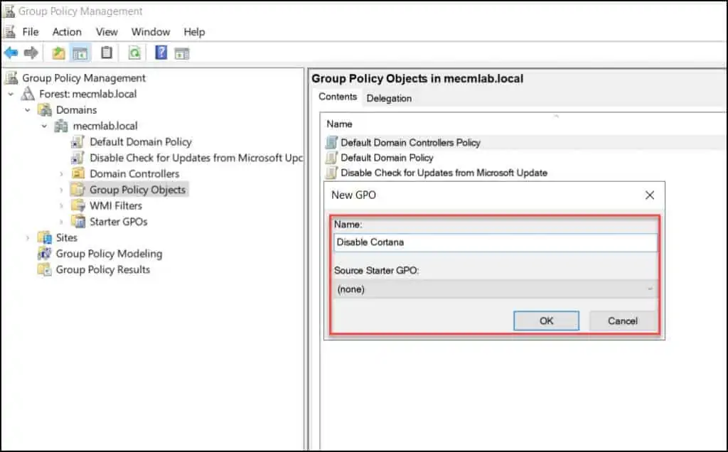 Disable Cortana in Windows 11 using Group Policy