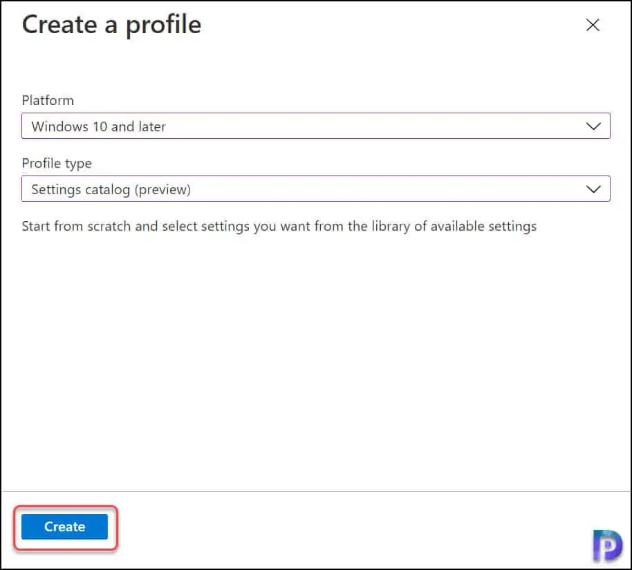 Disable Cortana using Intune - Create Configuration Profile