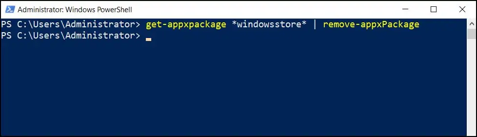 Disable Microsoft Store using PowerShell