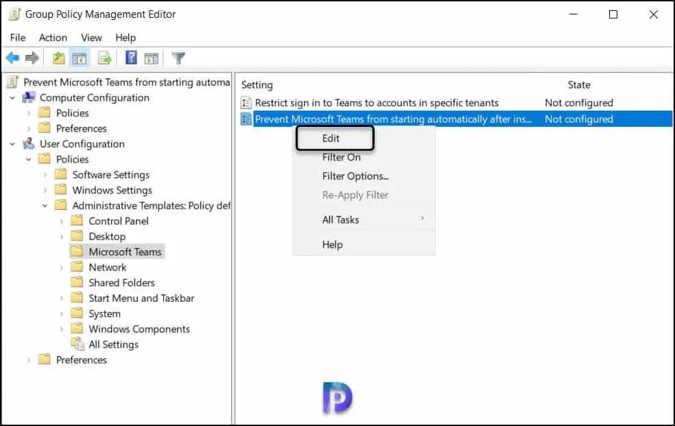 Disable Teams Auto Startup using Group Policy