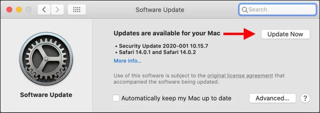 macOS Software Update Notifications