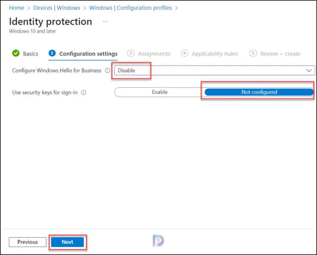 Configure Windows Hello for Business using Intune
