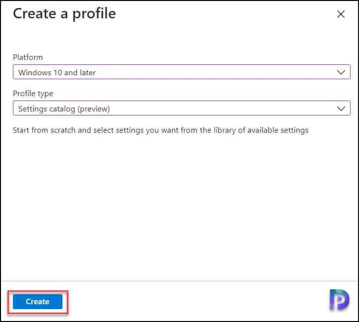 Create new Configuration Profile