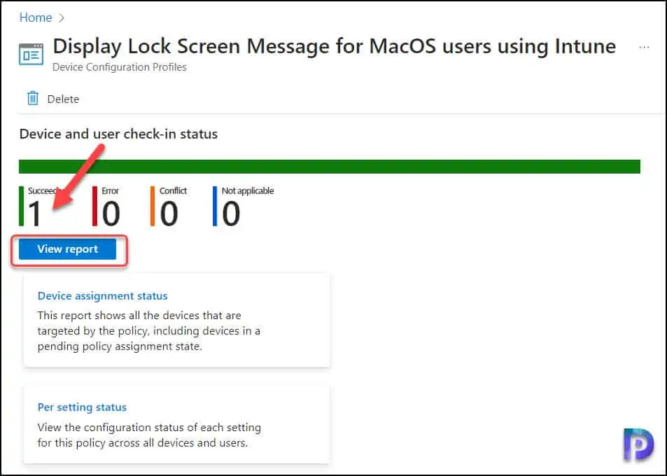 Monitor the MacOS Lock Screen Message Policy in Intune