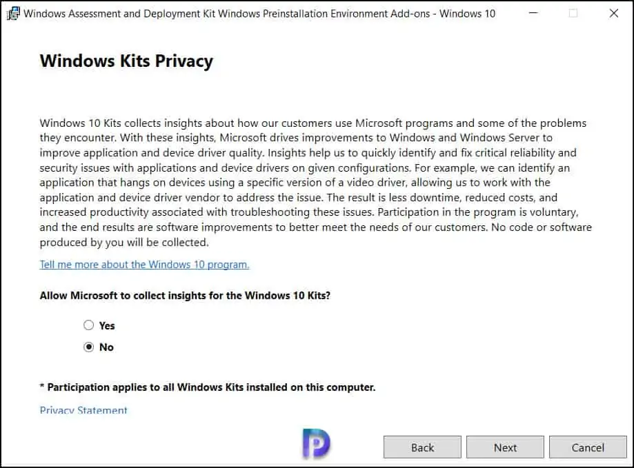 Install Windows PE Add-on for Server 2022