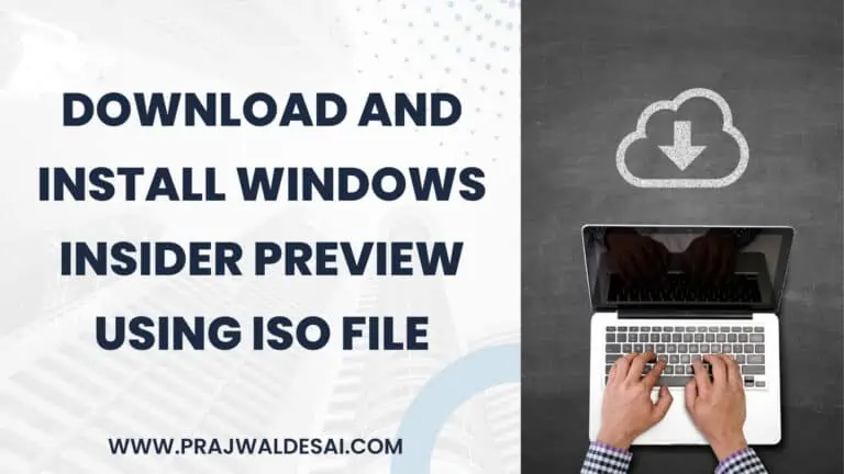 Download and Install Windows Insider Preview using ISO file