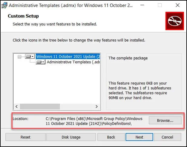 Install Administrative Templates (.admx) for Windows 11 October 2021 Update [21H2]