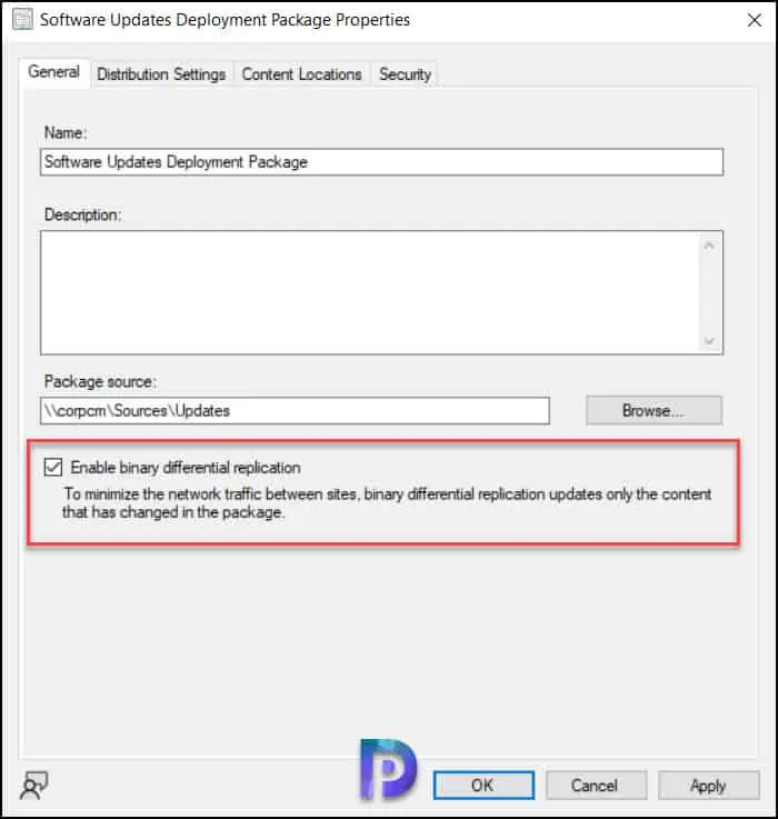 Enable Binary Differential Replication for Software Update Package