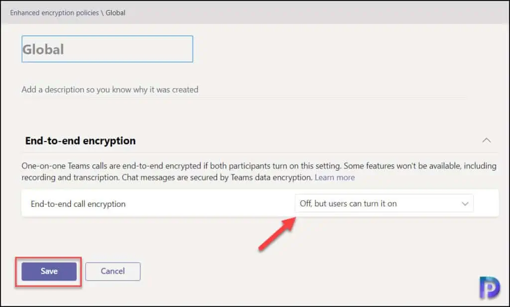 Enable End-to-End encryption for Microsoft Teams