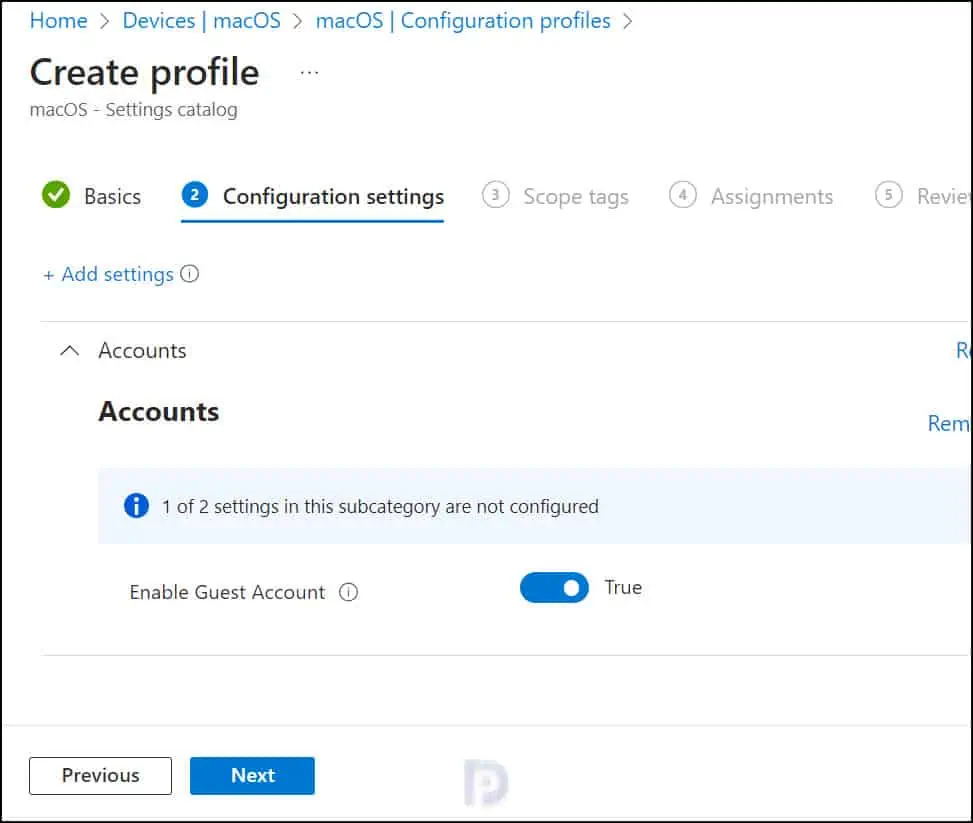 Enable Guest Account on MacOS using Intune