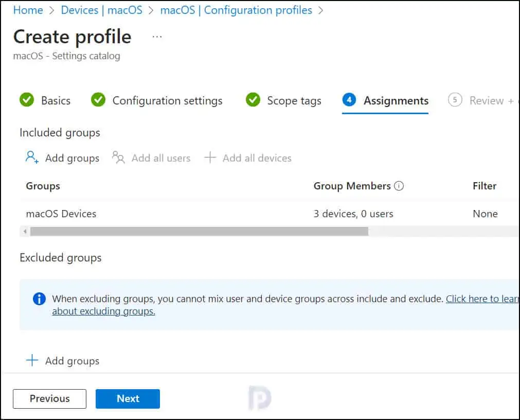 Intune Profile Assignments