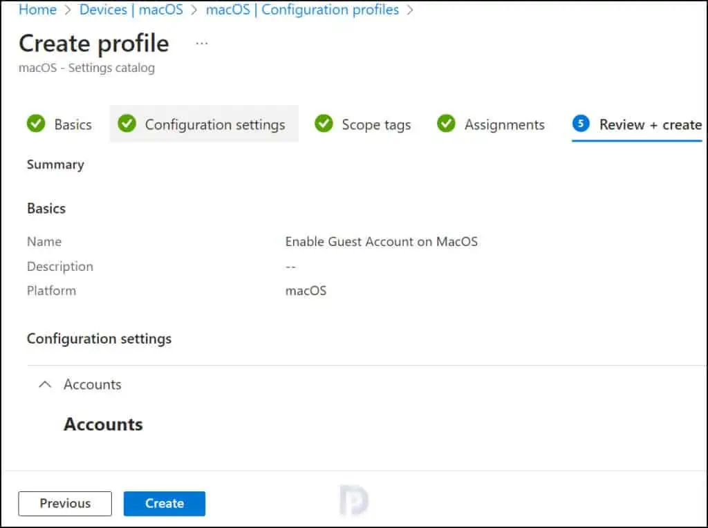 Create Configuration Profile in Intune to enable macOS Guest user