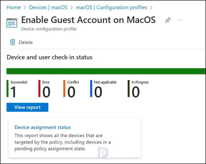 Monitor the macOS Guest Account Profile in Intune