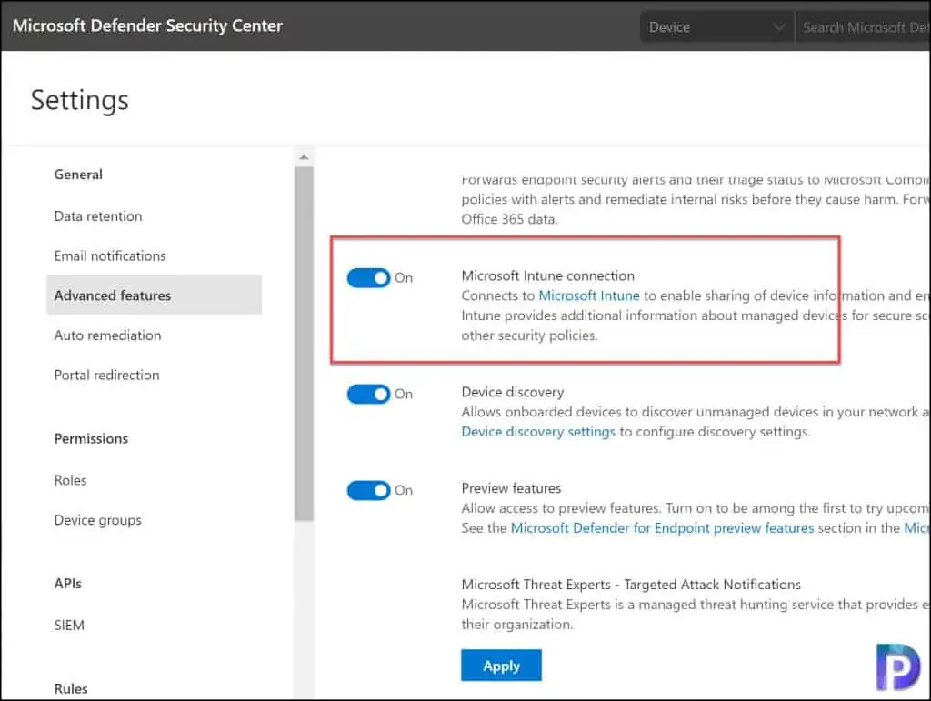 Enable Microsoft Defender for Endpoint in Intune