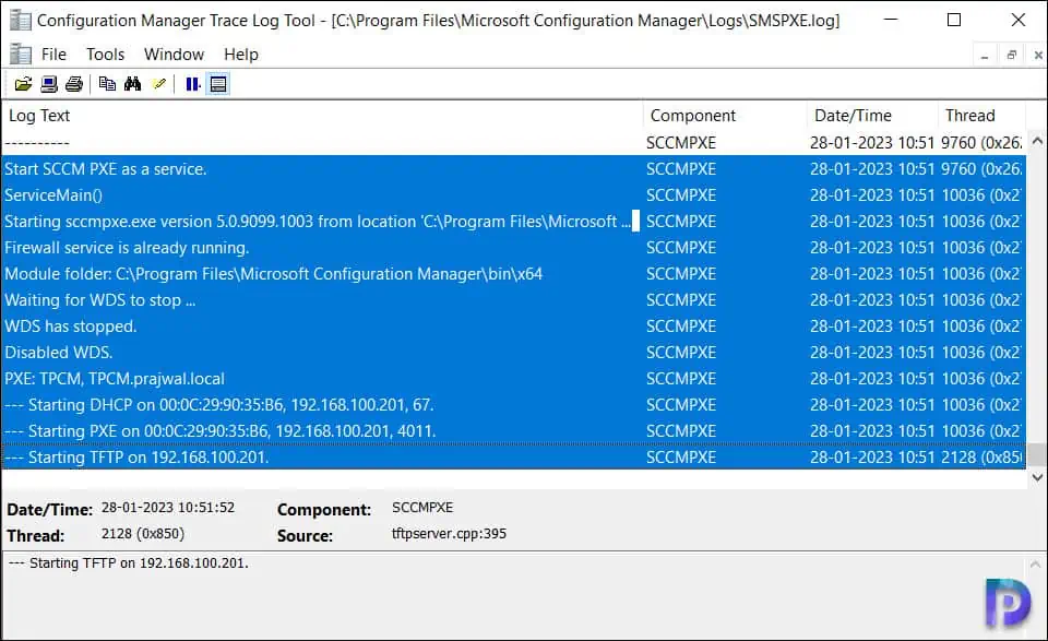 SCCM PXE Responder Logs - Location of SMSPXE.log