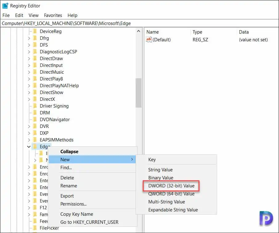 Enable Spellcheck in Microsoft Edge using Registry