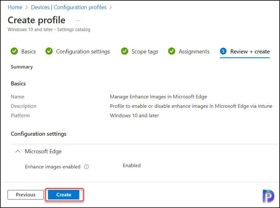 Enable or Disable Enhance Images in Microsoft Edge using Intune