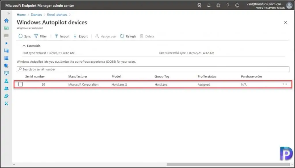 Enroll HoloLens 2 Device for Autopilot Deployment