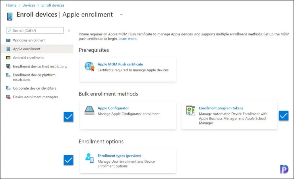 Intune Apple Enrollment Methods