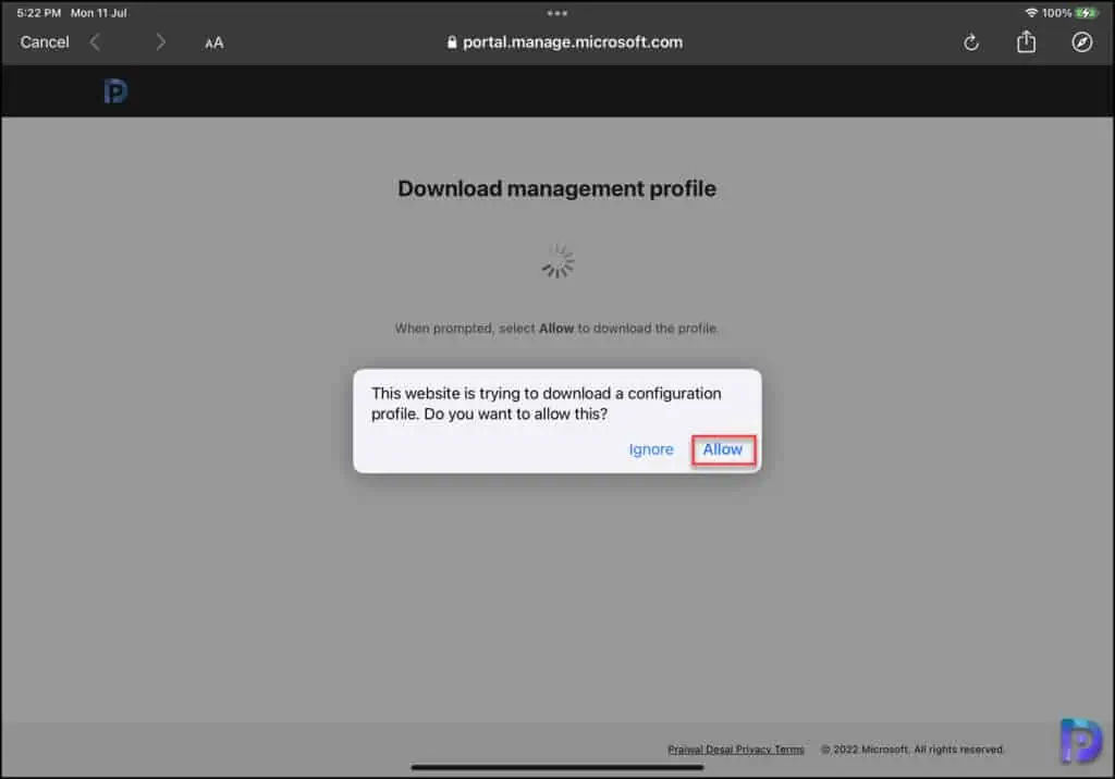 Download Management Profile