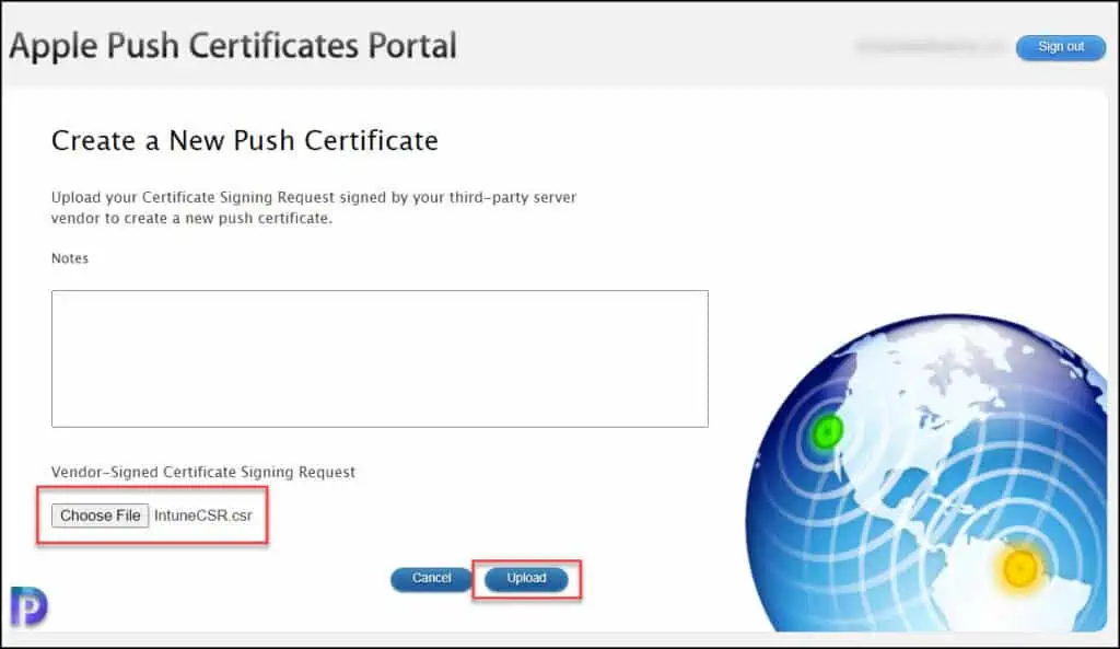 Create a new Apple MDM push certificate