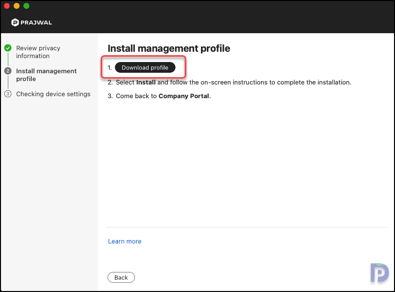 Install Management Profile