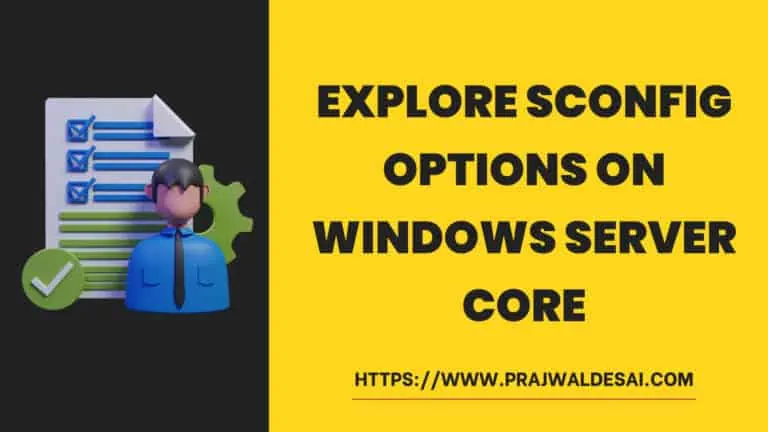 Explore SConfig Options on Windows Server Core Installation